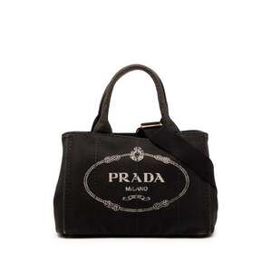 PRADA Black Canvas Shoulder Bag